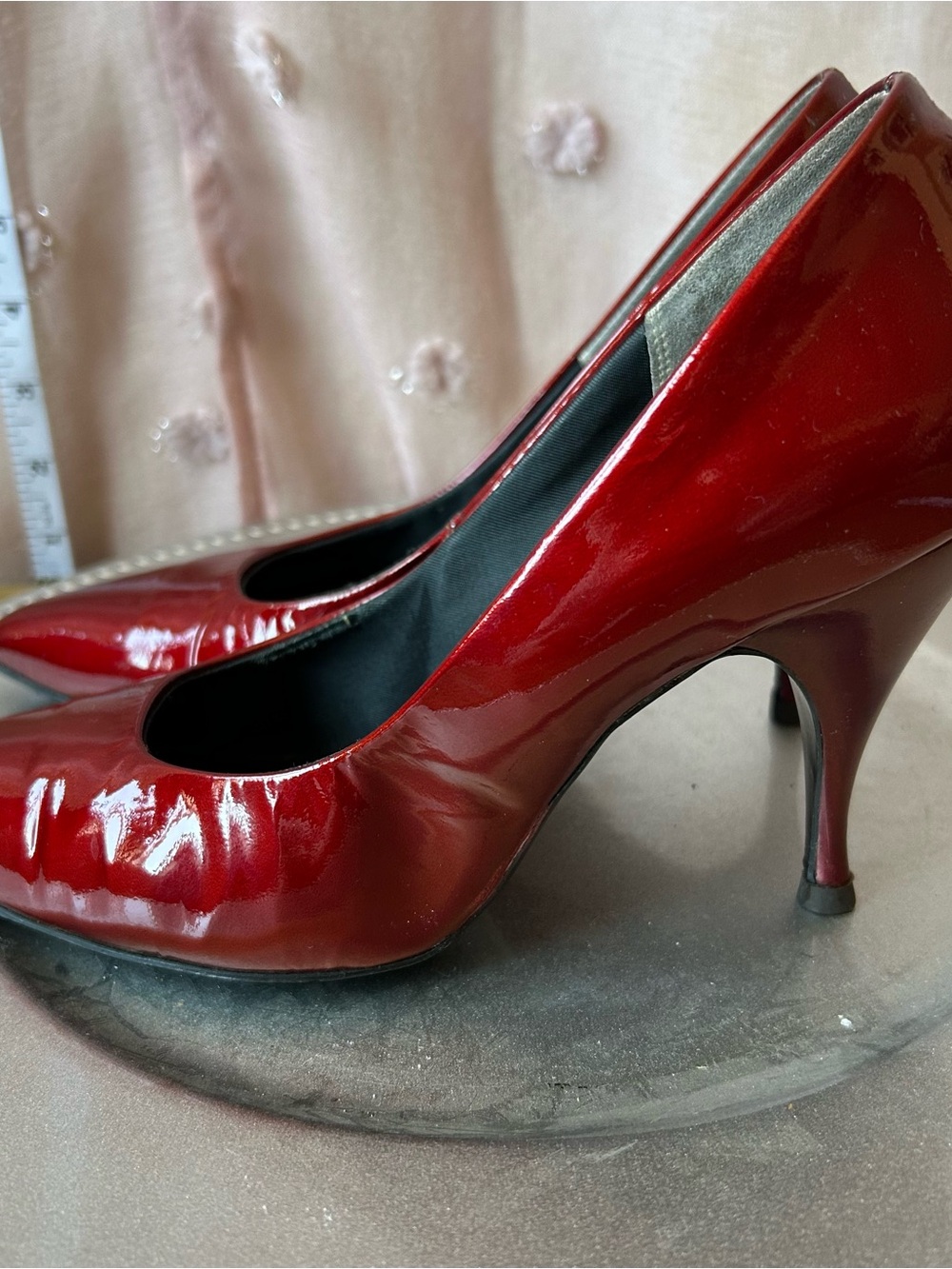 Women's Red Patent Leather High Heel Pumps